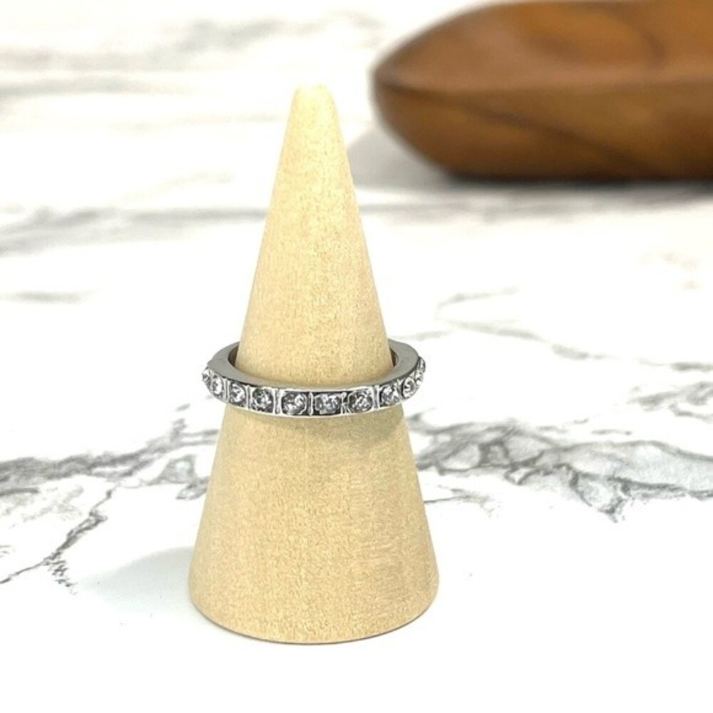 Silver Rhinestone Ring Band - Picture 3 of 9